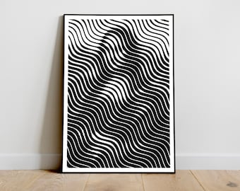 Mona Lisa Abstract Geometric Lines Cool Futuristic Modern Contemporary Art Poster