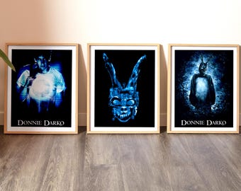 Donnie Darko Movie Poster Set of 3 | Cult Classic Horror Cinema Vintage Film Art