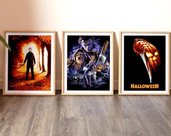 Halloween Michael Myers Poster Set of 3 | Cult Classic John Carpenter 70s Horror Film