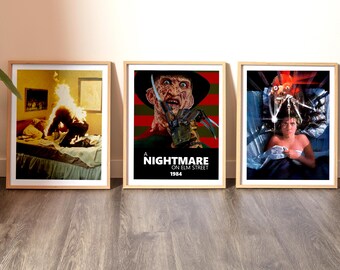 Nightmare On Elm Street Freddy Krueger Poster Set of 3 | Cult  80s Horror Film