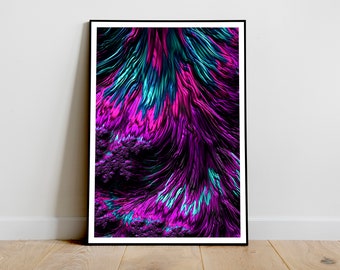 Tree Of Life Vibrant Colourful Pink and Blue Futuristic Abstract Art Poster