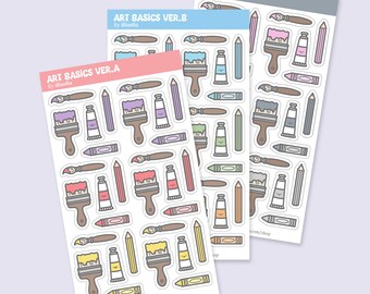 Art Basics Sticker Sheet | Deco Sticker | Bullet Journaling | Bujo | Planner | Junk Journaling | Scrapbooking