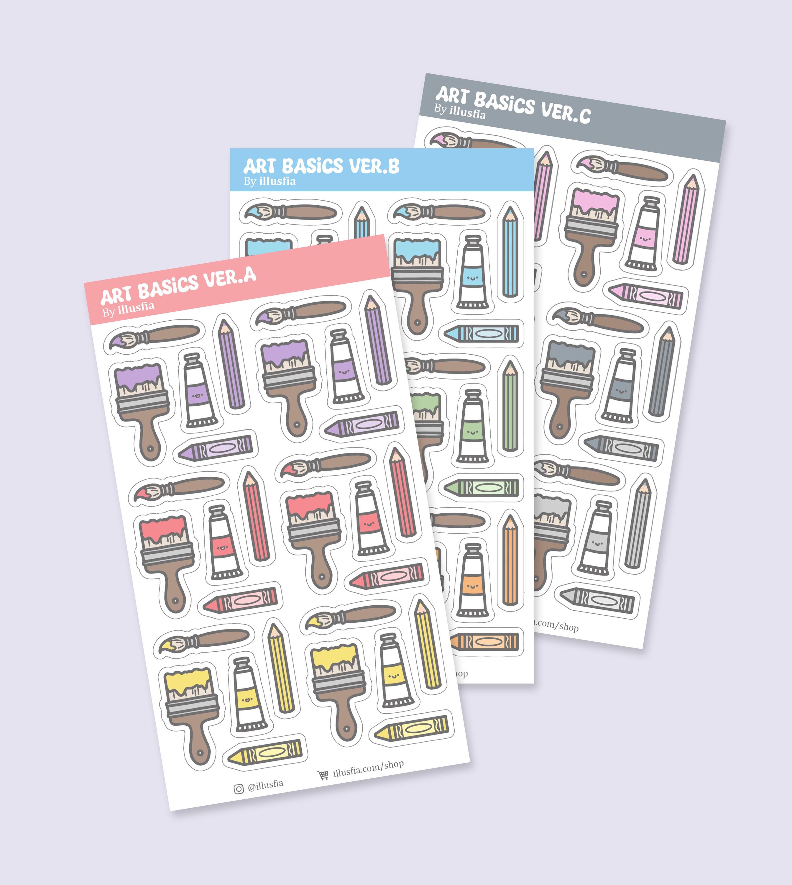 Sticker Base Art Art Basics Sticker Sheet | Deco Sticker | Bullet Journaling | Bujo ...