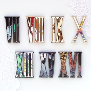 FF Roman Numeral Enamel Pins