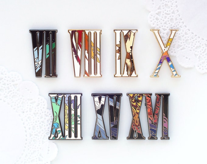 FF Roman Numeral Enamel Pins