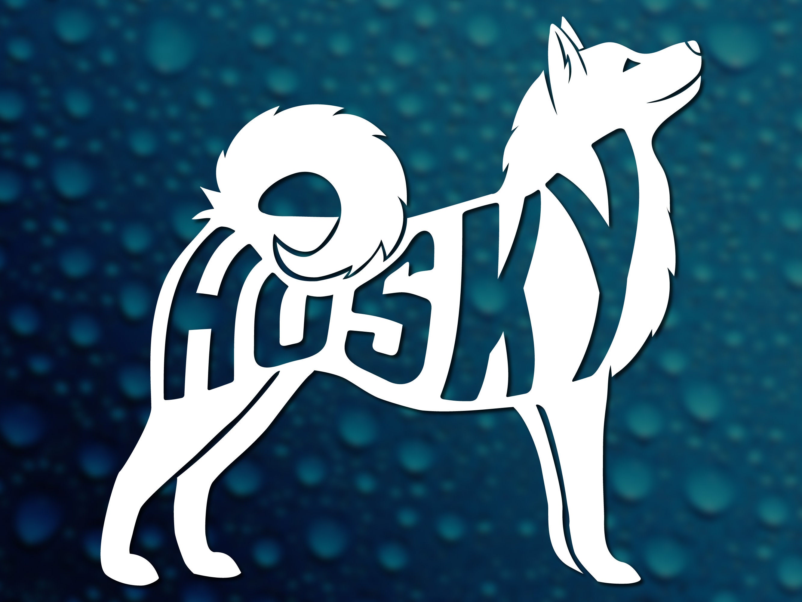 Husky M Lettering Husky Dog Vinyl Decal - Majestic Design for Husky Lovers - Cut-out ...