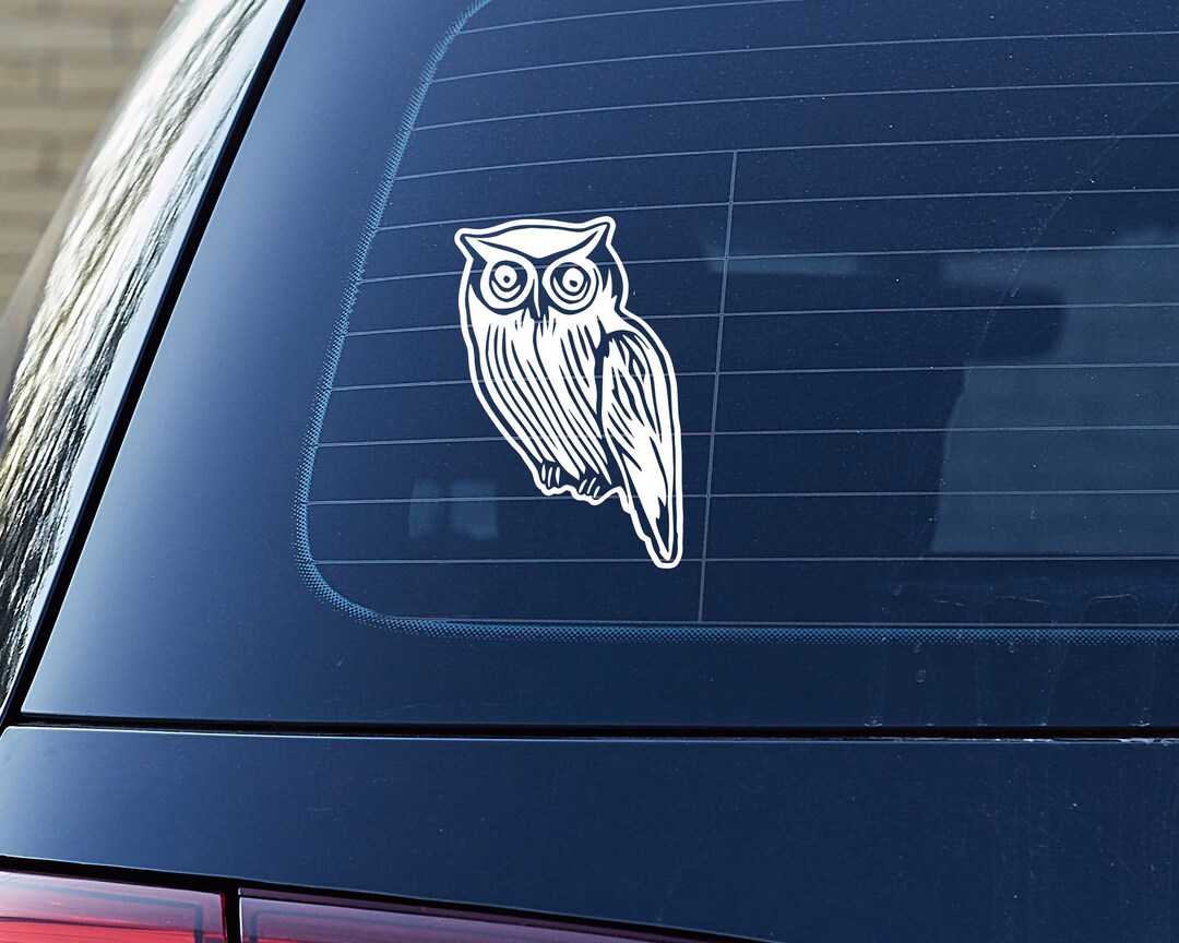 Horned Owl Decal Woodland Nature Vinyl Art Sticker for Car, Window