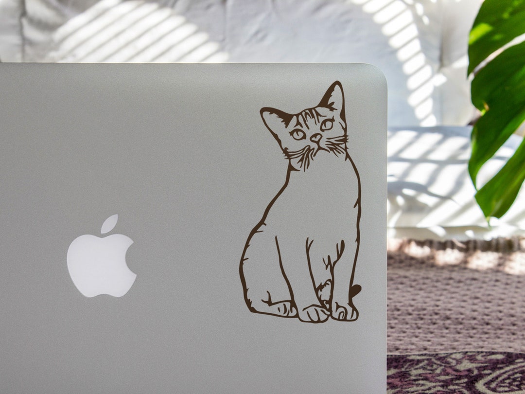 Sitting Cat Vinyl Decal Sticker for Laptop, Car, or Gift - Gorgeous ...