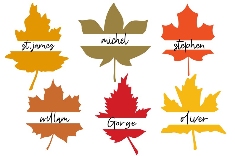 Fall Leaves Svg,autumn Svg,leaves Spli Svg,fall Leaf Split Svg,split ...