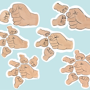 Printable Father&#39;s Day Fist Bump Set PNG Stickers -  Father&#39;s Day Gift Stickers, Digital Download, Print and Cut Cricut, Silhouette