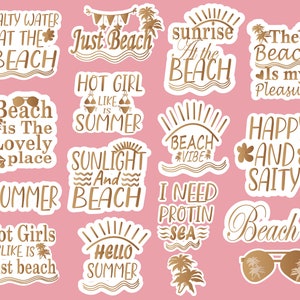 Summer stickers  SVG Bundle | Aesthetic Sticker| Beach stickers Bundle| |Summer stickers |planner stickers| laptop stickers| Digital product