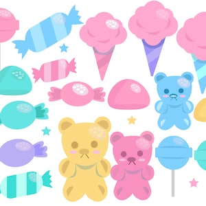 Candy Clipart - Candies and Sweets Clipart Set ,candy land vector graphics, digital clip art, Instant Download, Commercial and Personal Use