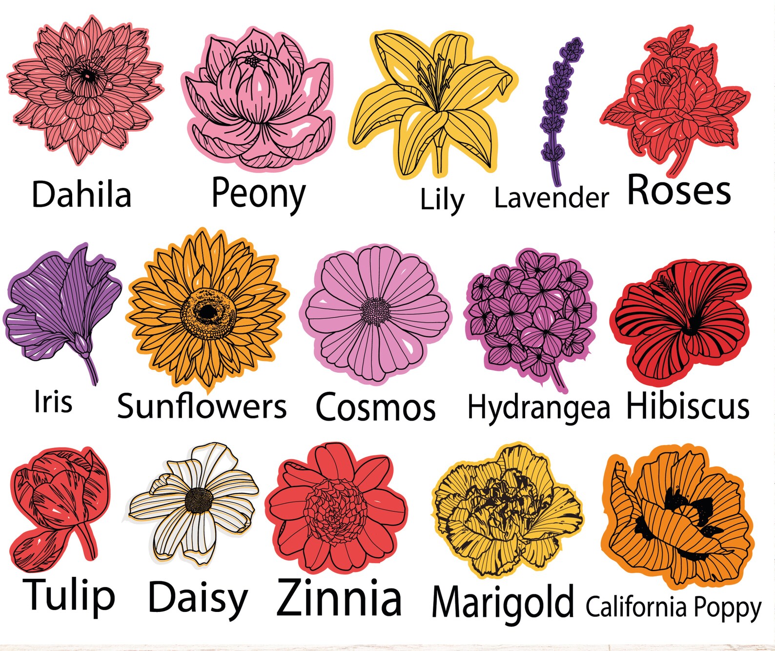 Flower Svg Bundle Summer Flower Svg Files For Cricut Clipart Cut 