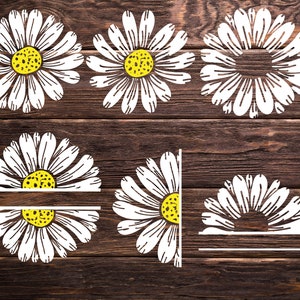 Daisy svg, Daisy split svg,Daisy png, Simple daisy svg, Daisy monogram, Daisy logo, Daisy svg cricut, Wildflower svg, Flower svg, Dxf flower