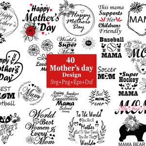 Mothers Day SVG Bundle, mom life svg, Mother&#39;s Day Gift ,Blessed Mama Mother&#39;s Day, mama svg, Mommy and Me svg,Silhouette, Cut Files Cricut