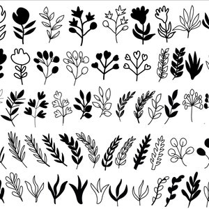Leaves SVG, 107 Leaves Svg Bundle, Hand Drawn Leaves SVG, Leaf Svg, Botanical clipart, Greenery Svg, Leaf vector, Leaf cut files for Cricut