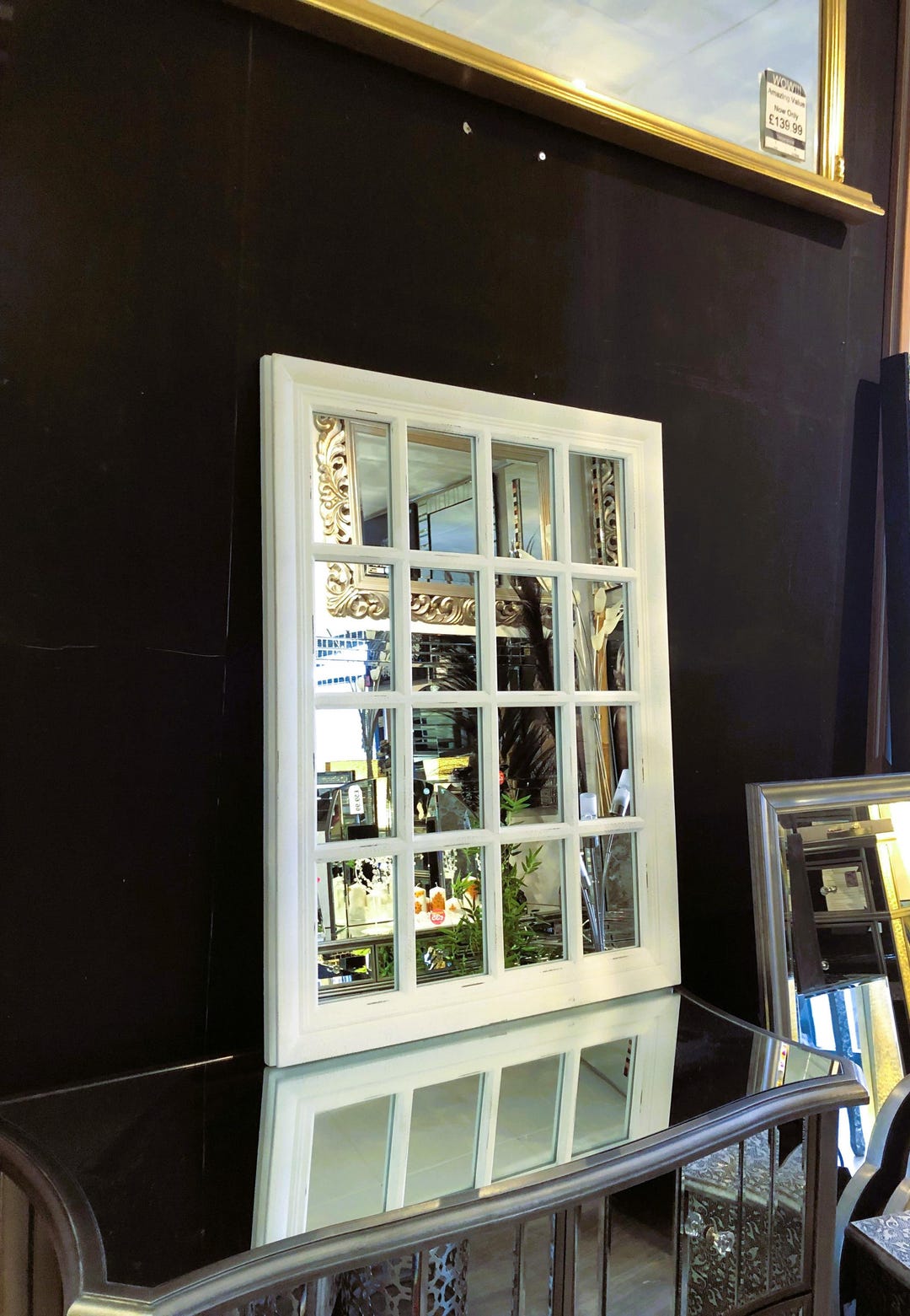 Modern Rectangle Design Wall Mirror Window Design Wood Shabby Chic ...