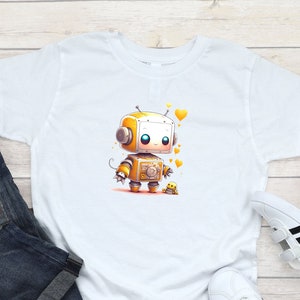 Retro Robot Love T-Shirt, Unique Geeky Tee, Vintage Nostalgia Unisex Shirt, Gift for Tech Lovers, Soft Cotton Unisex, Casual and Fun Shirt