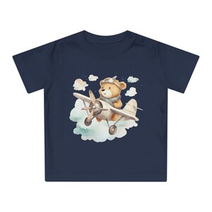 Cute Aviator Teddy Bear T-Shirt, Pilot Bear Graphic Tee, Kids Unisex Airplane Shirt, Soft Cotton Shirt, Baby Flying Adventure Birthday Gift image 5