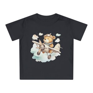 Cute Aviator Teddy Bear T-Shirt, Pilot Bear Graphic Tee, Kids Unisex Airplane Shirt, Soft Cotton Shirt, Baby Flying Adventure Birthday Gift image 2