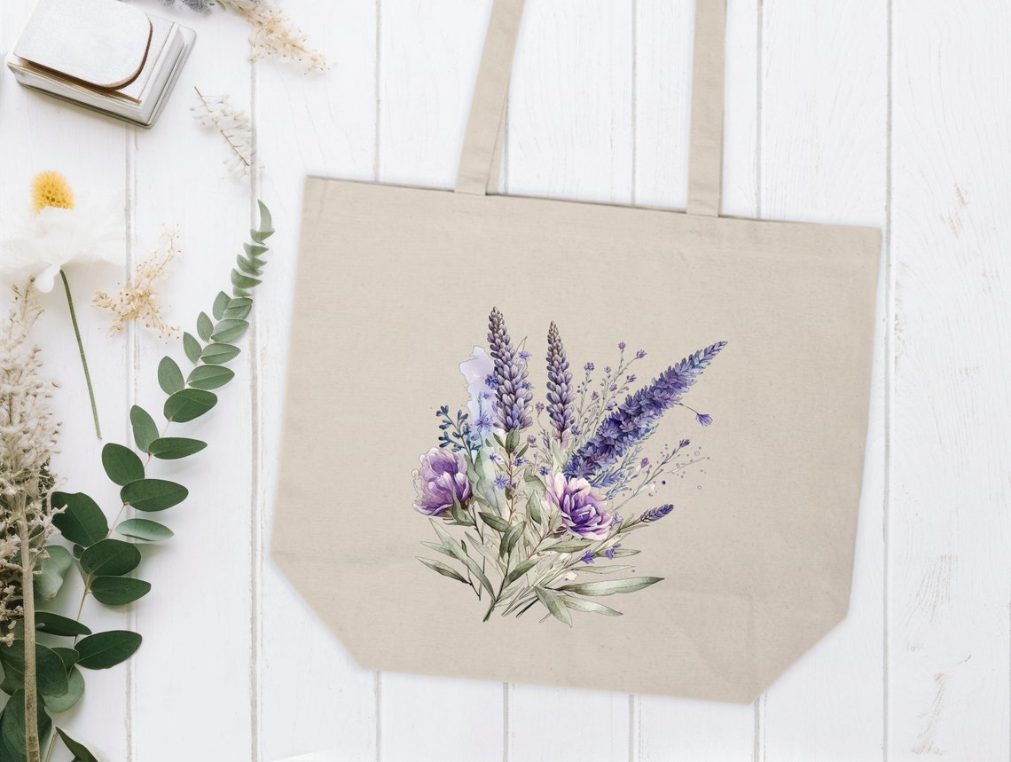 Deer In Lavender Garden QA0312014CL Quilted Tote Bag