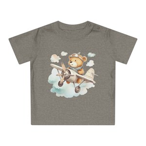 Cute Aviator Teddy Bear T-Shirt, Pilot Bear Graphic Tee, Kids Unisex Airplane Shirt, Soft Cotton Shirt, Baby Flying Adventure Birthday Gift image 4