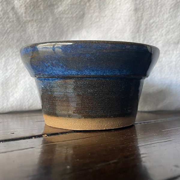 Stunning dark blue bonsai pot with dark base