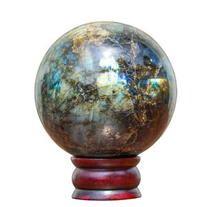 Joyful Gemstone Green Flashy Labradorite Stone Sphere Ball Spirit Metaphysical Home Decoration Throat Chakra 110mm/ 4.2&quot;