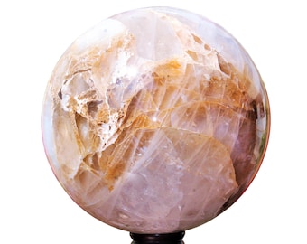 Large Yellow Hematoid Quartz Sphere: Sacral Chakra Stone (9.2")