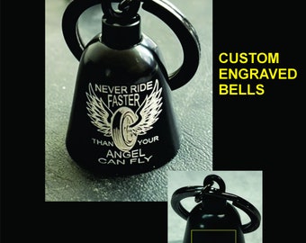 Custom Engraved Biker Bell: Personalized Motorcycle Gremlin Bell upload your photo or image