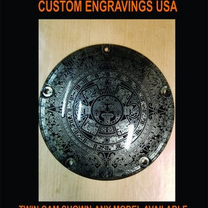harley davidson aztec calendar custom engraved derby covers