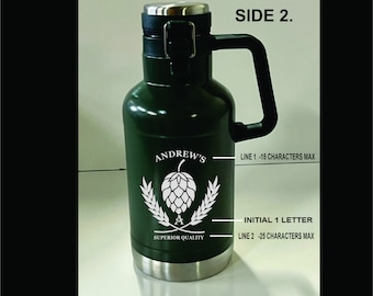 Personalized Insulated Beer Growler - Beer Lover Gift, 64 oz   customized