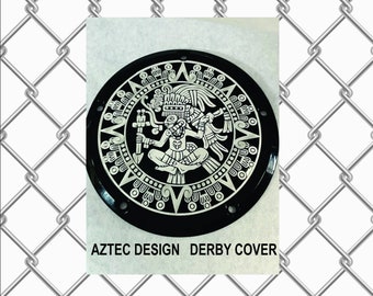 Harley derby cover custom engraving aztec design