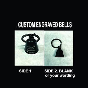Custom biker bells engraved with your wording, gremlin bells