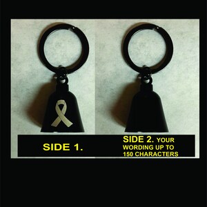Biker gift gremlin bell, biker bell, protector bell, custom cancer ribbon, custom your wording
