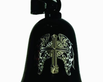 Biker Bell Motorcycle Bell Angel Cross Engraving