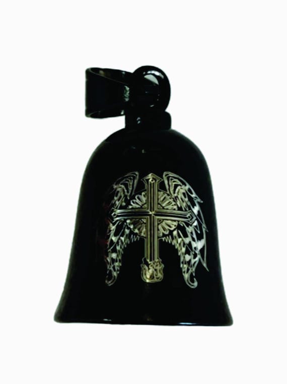 Biker Bell Motorcycle Bell Angel Cross Engraving