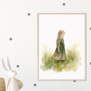 Princess Guinevere Printable Wall Art – Watercolor Digital Art for Nursery Wall Decor, Kids Room Decor and Playroom – Instant Download