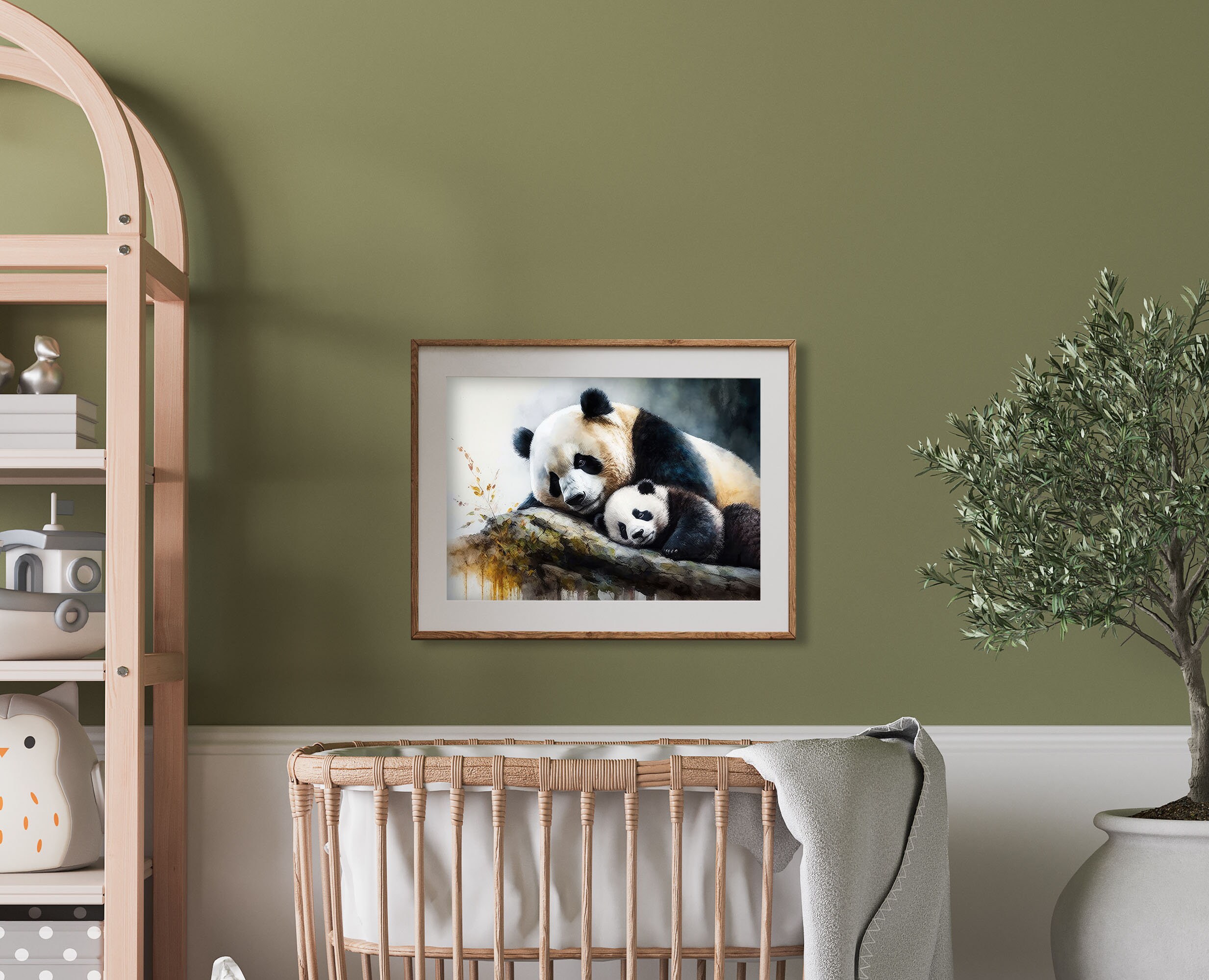 Adorable Mother & Baby Panda Printable Wall Art for Nursery / Kids ...
