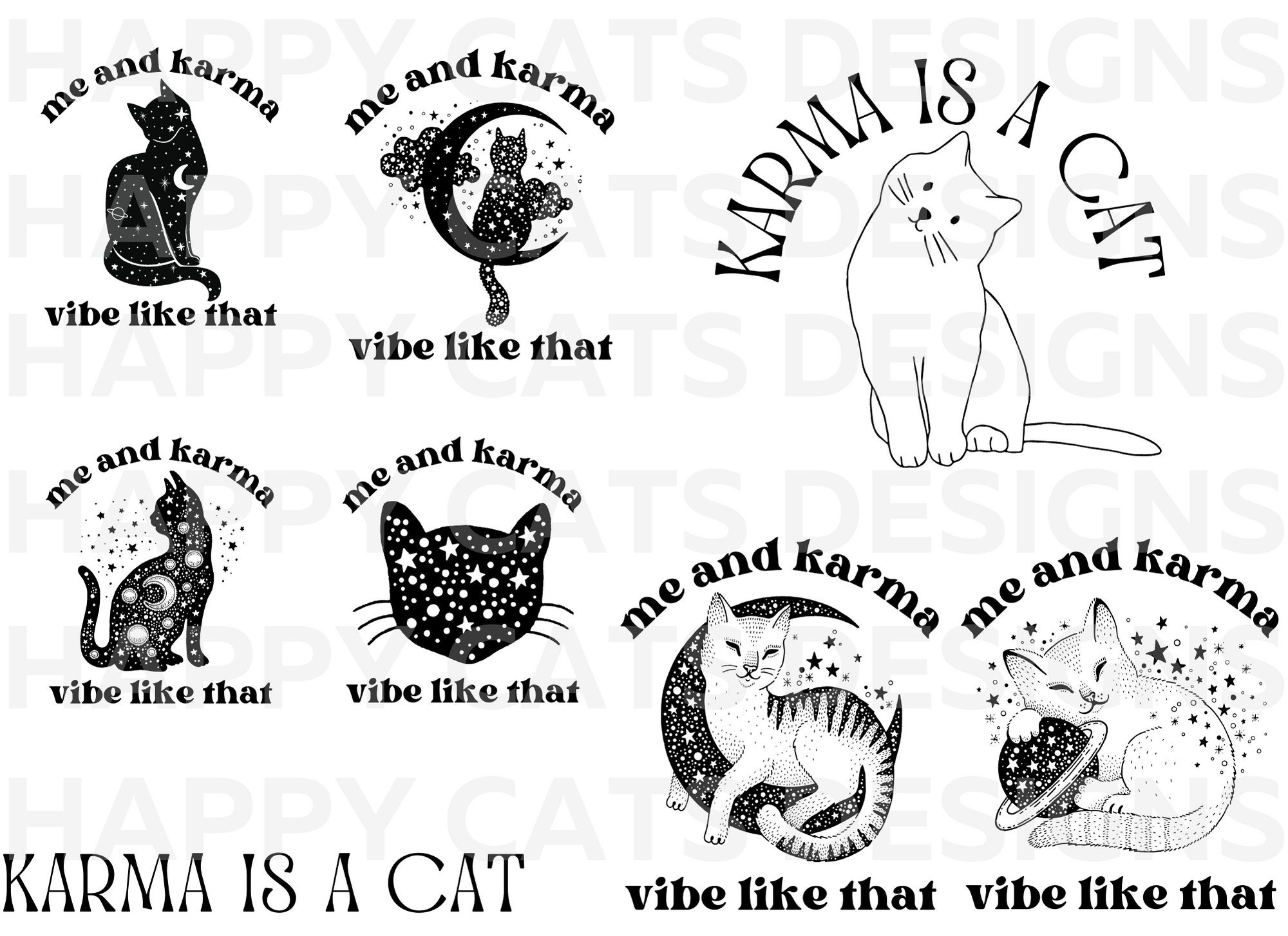 BUNDLE Me and Karma Vibe Like That SVG PNG Karma is A Cat Midnights