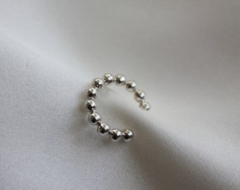 The Classic Beaded Ear Cuff in Sterling Silver