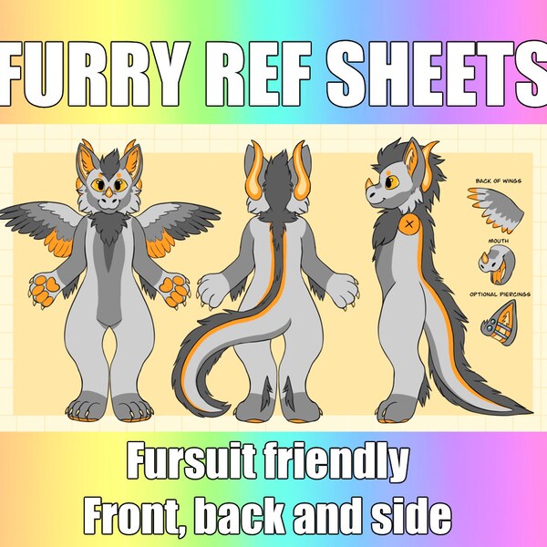 Fursona Custom Ref Sheet Etsy