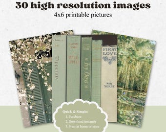 Sage Green Wall Prints | Vintage Photo Collage (Digital Download)