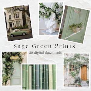 Sage Green Aesthetic Wall Collage Kit | Vintage Wall Decor | 4&quot;x6&quot; Prints - Digital Download