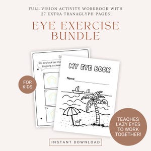 Ensemble d'entraînement visuel pour enfants, pages de transeglyphes 3D + cahier d'exercices oculaires (téléchargement numérique)