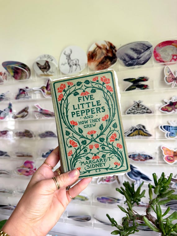 Vintage Watercolor Journal | Reclaimed 1909 Five Little Peppers Book, Hahnemuhle Paper