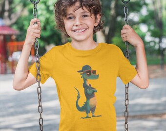 Camiseta infantil con estampado de dragón para niño, prenda de vestir que absorbe la humedad.