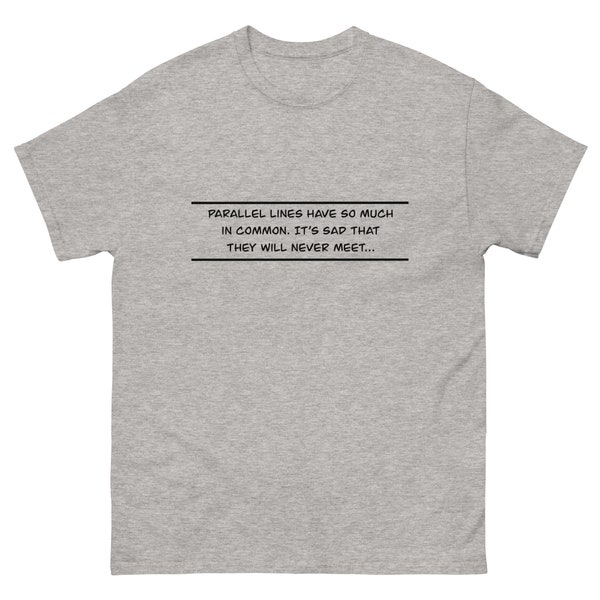 T-Shirt - Parallele Linien - Grafische T-Shirts - Lustiges / Dad Joke Design - Bekleidung für Männer