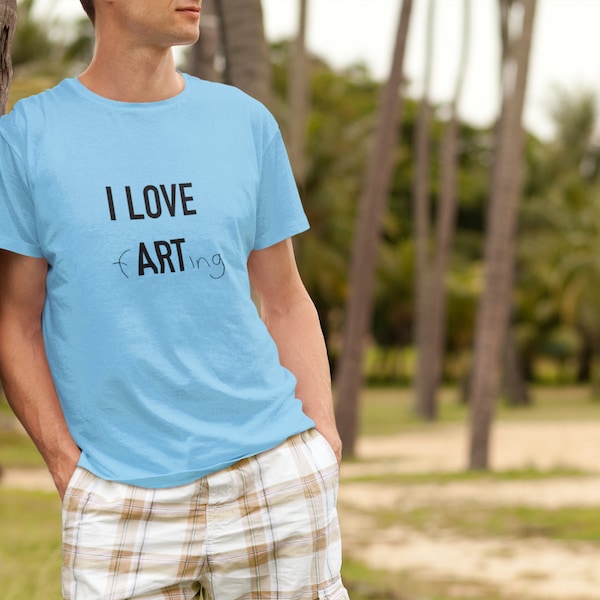 T-Shirt - I Love Art (Furzen) - Grafische T-Shirts - Lustiges/Zufälliges Design - Bekleidung für Männer