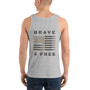 Tank - USA Brave & Free - Patriotisches / Militärisches Design - Grafische Tank Tops - Bekleidung für Männer